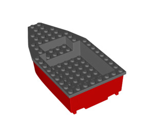 LEGO Boat 8 x 16 x 3 mit Dark Stone Grau oben (28925)