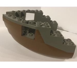 LEGO Boat Bow 12 x 12 x 5.3 Hull with Dark Gray Top (6051)