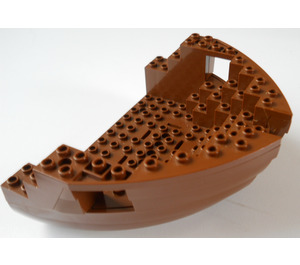 LEGO Boat Bow 16 x 12 x 5.3 Hull Inside Assembly - Brown Haut (2557)