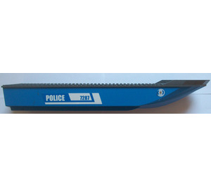 LEGO Boat Hull with Dark Stone Gray Top with 'POLICE' and '7287' (Both Sides) Sticker (54100)