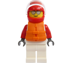 LEGO Båd Racer med orange Redningsvest Minifigur