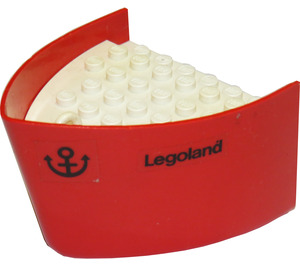 LEGO Boat Section Bow 5 x 6 x 3 & 1/3 with White Deck with 'Legoland' and Anchor Sticker