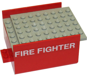 LEGO Boat Section Middle 6 x 8 x 3 & 1/3 with Gray Deck with Fire Fighter Sticker