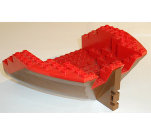 LEGO Boat Stern 16 x 14 x 5.3 mit rot oben (2559)