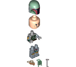 LEGO Boba Fett med Mørkebrun Pauldron og Printed Arme Minifigur