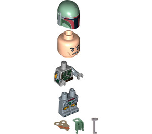 LEGO Boba Fett med Mörk Gulbrun Pauldron och Printed Vapen med Clone Huvud Minifigur