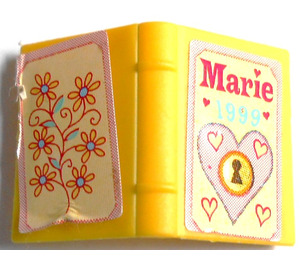 LEGO Book 2 x 3 with 'Marie 1999', Heart and Flowers Diary Sticker (33009)