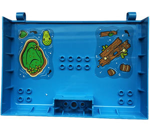 LEGO Book Half with Hinges and Compartment with Barrels, Wood, Fish, Crocodile, Island Sticker (80909)