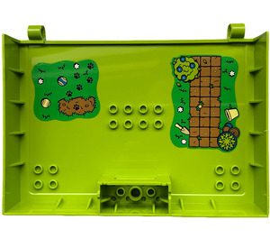 LEGO Book Halve met Hinges en Compartment met Groot Ben Clock, Straps, Paws, Balls, Gras, Plants Sticker (80909)