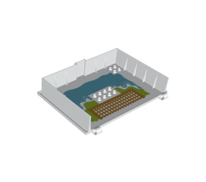 LEGO Book Hälfte mit Hinges mit Gras und sea (65196 / 79607)