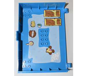 LEGO Book Polovina s Hinges s Bílá s Postel, Oheň, a kitchen Samolepka (61174)