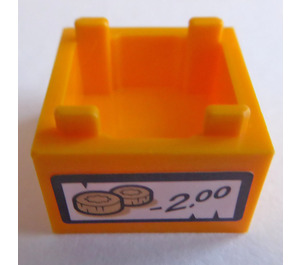 LEGO Boîte 2 x 2 avec '2.00' Price Autocollant (59121)