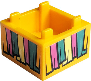 LEGO Boîte 2 x 2 avec Birthday Pinata Streamers Autocollant (2821)