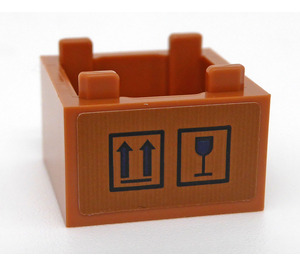 LEGO Box 2 x 2 mit Schwarz Glas und Zwei Oben arrows Aufkleber (2821)