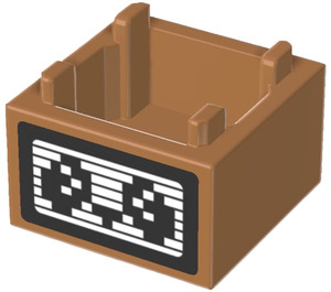 LEGO Box 2 x 2 with Pixelated Panda Eyes Sticker (2821)