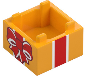 LEGO Box 2 x 2 mit Rot Streifen mit Bogen (2821 / 103839)