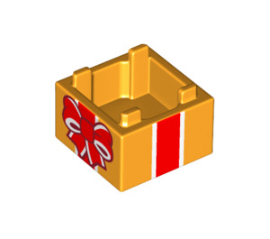 LEGO Boîte 2 x 2 avec rouge stripe avec Bow (2821 / 103839)