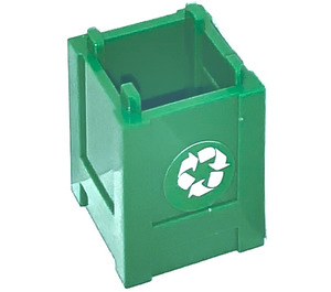 LEGO Laatikko 2 x 2 x 2 Laatikko jossa Valkoinen Recycling Symbol päällä Both Sivut Tarra (61780)