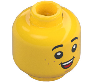 LEGO Boy Hoofd met Freckles (Verzonken solide nop) (3626 / 73644)