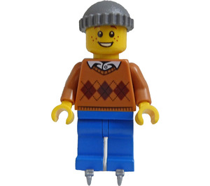 LEGO Boy in Argyle Sweater and Skates Minifigure