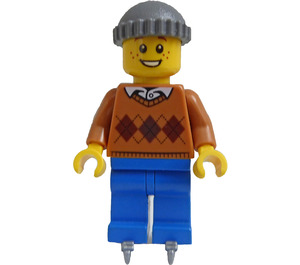 LEGO Boy dans Argyle Sweater et Skates Figurine