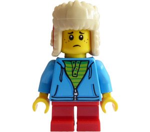 LEGO Boy im Dunkles Azur Kapuzenpullover Minifigur