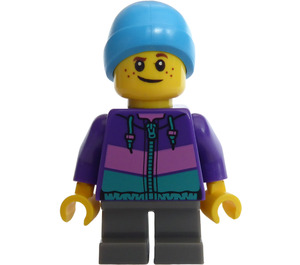 LEGO Boy in Dark Purple Jacket Minifigure