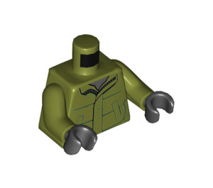 LEGO Boy in Olive Green Jacket Minifig Torso (973 / 76382)