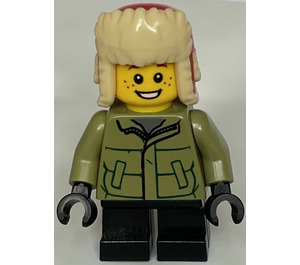 LEGO Boy in Olive Groen Jasje Minifiguur