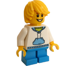 LEGO Boy i Vit Sweatshirt Minifigur