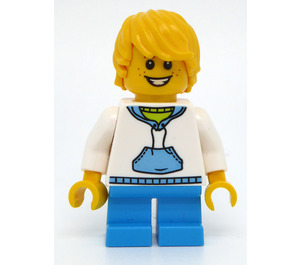LEGO Boy im Weiß Sweatshirt Minifigur
