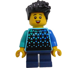 LEGO Boy - Mittleres Azur oben Minifigur