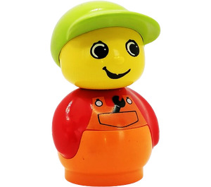 LEGO Boy Orange Base, rot oben, Wrench im Pocket Minifigur