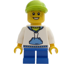 LEGO Boy, short blue legs, lime cap Minifigure