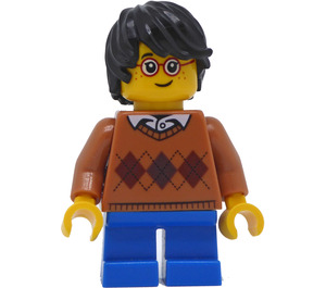 LEGO Boy mit Argyle Pullover und Brille Minifigur