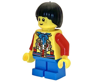 LEGO Boy med Svart Bowl-Cut Hår og Ape King Jakke Minifigur