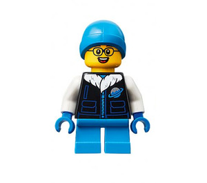 LEGO Boy mit Schwarz Jacket, Silber Planet und Weiß Arme Minifigur