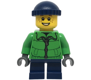 LEGO Boy med Klargrön Jacka Minifigur