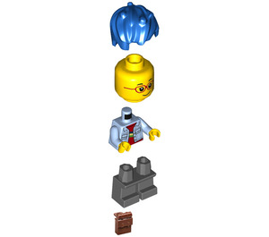 LEGO Boy met Bright Light Blauw Jacket minifiguur