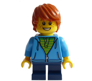 LEGO Boy con Celeste oscuro Jersey Minifigura