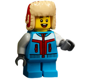 LEGO Boy mit Dark Azure Zipped Jacket Minifigur