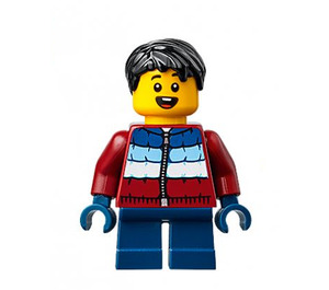 LEGO Boy mit Dunkelrot und Blau Jacke Minifigur