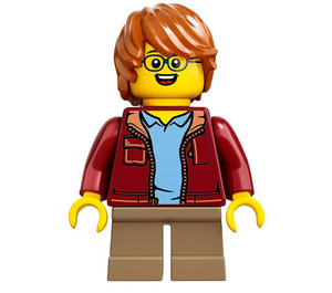 LEGO Boy avec Dark rouge Jacket Figurine