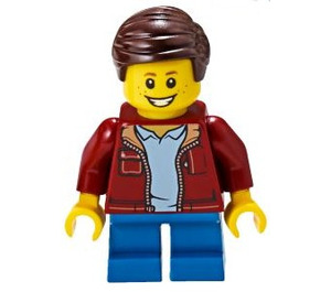 LEGO Boy avec Dark rouge Jacket Figurine