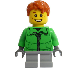 LEGO Boy med Grøn Jakke Minifigur