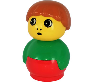 LEGO Boy met green Top en Rood Basis Primo-figuur