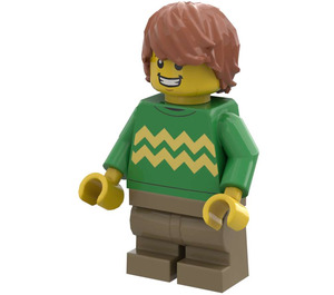 LEGO Boy med Grønn Topp Minifigur