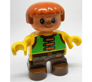 LEGO Boy met green vest Duplo Figuur