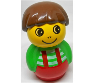 LEGO Boy s Červená Základna a Zelená Horní s Bílá Pruhy/Červená suspenders Figurka Primo