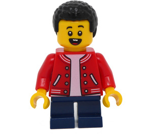 LEGO Boy met Rood Baseball Jacket minifiguur